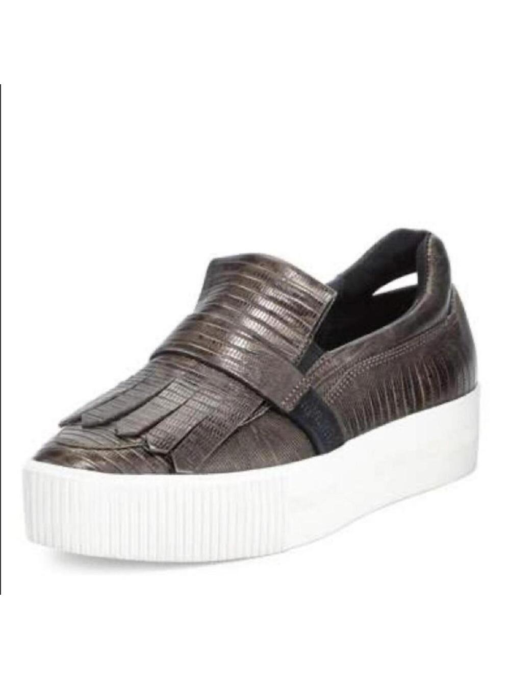 ASH King Kiltie Leather Metallic Platform Slip On Almond Toe Bronze Loafer 40